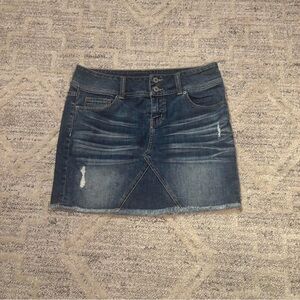 Victoria's Secret Dark Blue Distressed Denim Mini Skirt Size 4